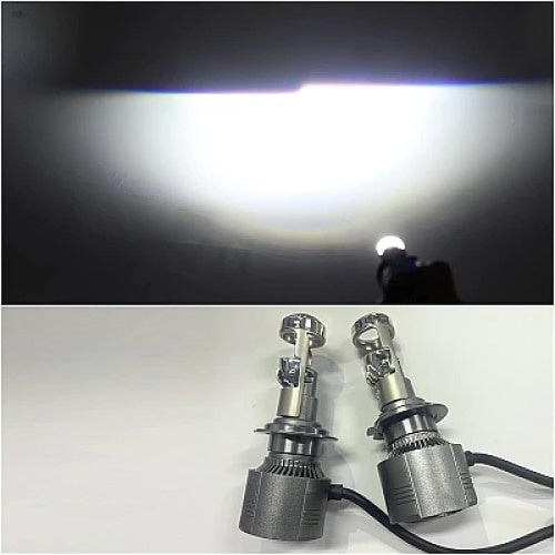 Set 2 bec H11, 12V, 10000 de lumeni, 80 de wati, cu cooler pentru racire, argintiu
