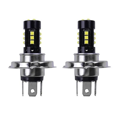 Set 2 becuri auto H4, putere 160W, temperatura culoare 6000K, flux luminos 8000 lumeni, consum redus de energie, plug and play, durata de viata sporita, alb