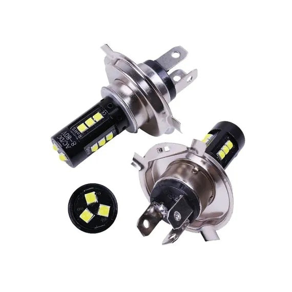 Set 2 becuri auto H4, putere 160W, temperatura culoare 6000K, flux luminos 8000 lumeni, consum redus de energie, plug and play, durata de viata sporita, alb