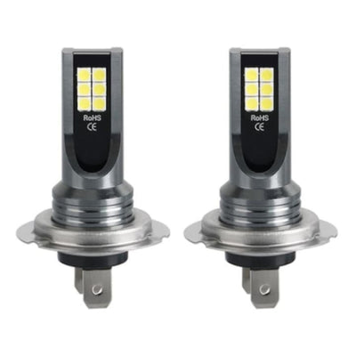 Set 2 becuri auto H7 LED, 12V, 12 SMD, putere 60W, temperatura culoare 6000K, flux luminos 6800lm, Plug and Play, lumina alba