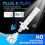 Set 2 becuri auto, led auto, H1, putere 120W, lumina alb-rece, flux luminos 15.000 lumeni, rezistenta la apa, consum redus de energie, plug and play, alb