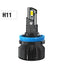 Set 2 becuri LED H11, 180W, Canbus, 60mm, fara eroare, 23000Lm, 6000K, T55 mini, durata de viata 50.000 de ore, negru