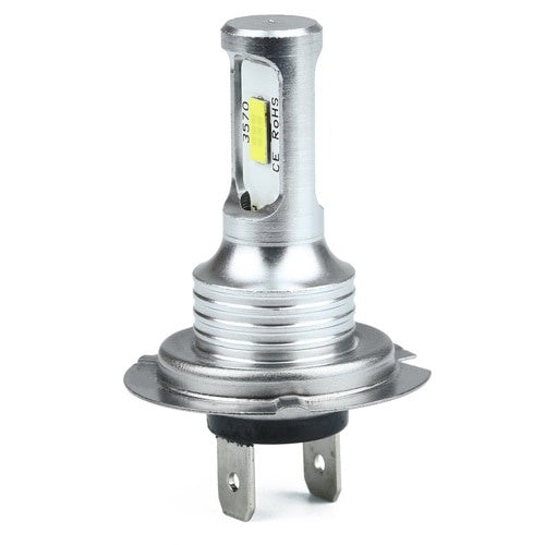 Set 2 becuri LED H7 CSP 3570, 5000 lm, putere LED 40W, alb rece, 6000 K, lumini de ceata, faza scurta, faza lunga, instalare Plug & Play