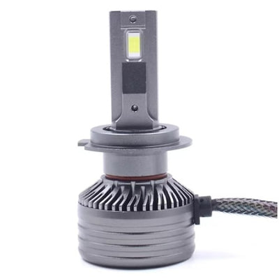 Set 2 becuri LED, H7, F9A, 150W, Canbus, 21000Lm, fara eroare, 6000k, fara bruiaj radio, cu ventilator de racire, argintiu