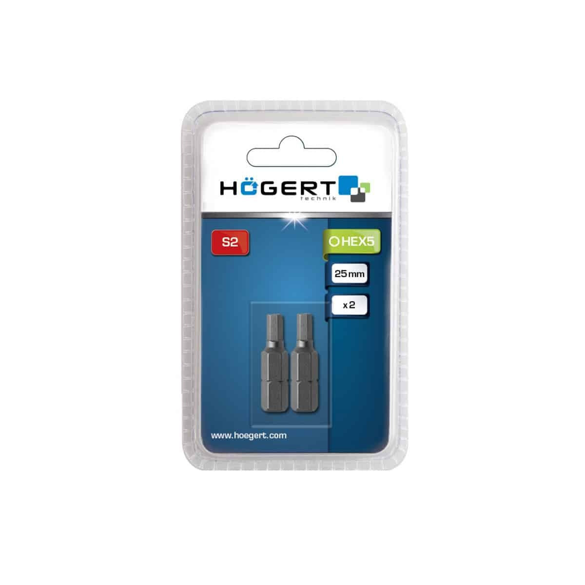 Set 2 bucati bituri surubelnita HEX H5, 25mm, otel S2 rezistent