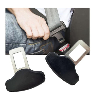 Set 2 catarame pentru centura de siguranta, din metal si plastic, dimensiuni 6 X 5.5 cm, negru