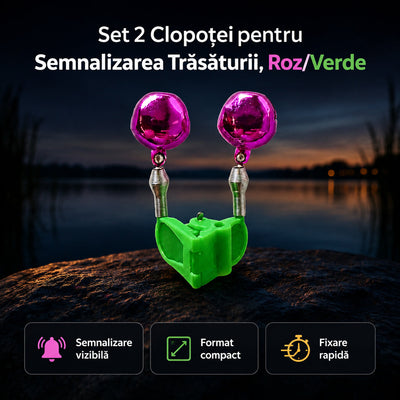Set 2 Clopoței pentru Semnalizarea Trăsăturii, Roz/Verde – imagine principală promoțională