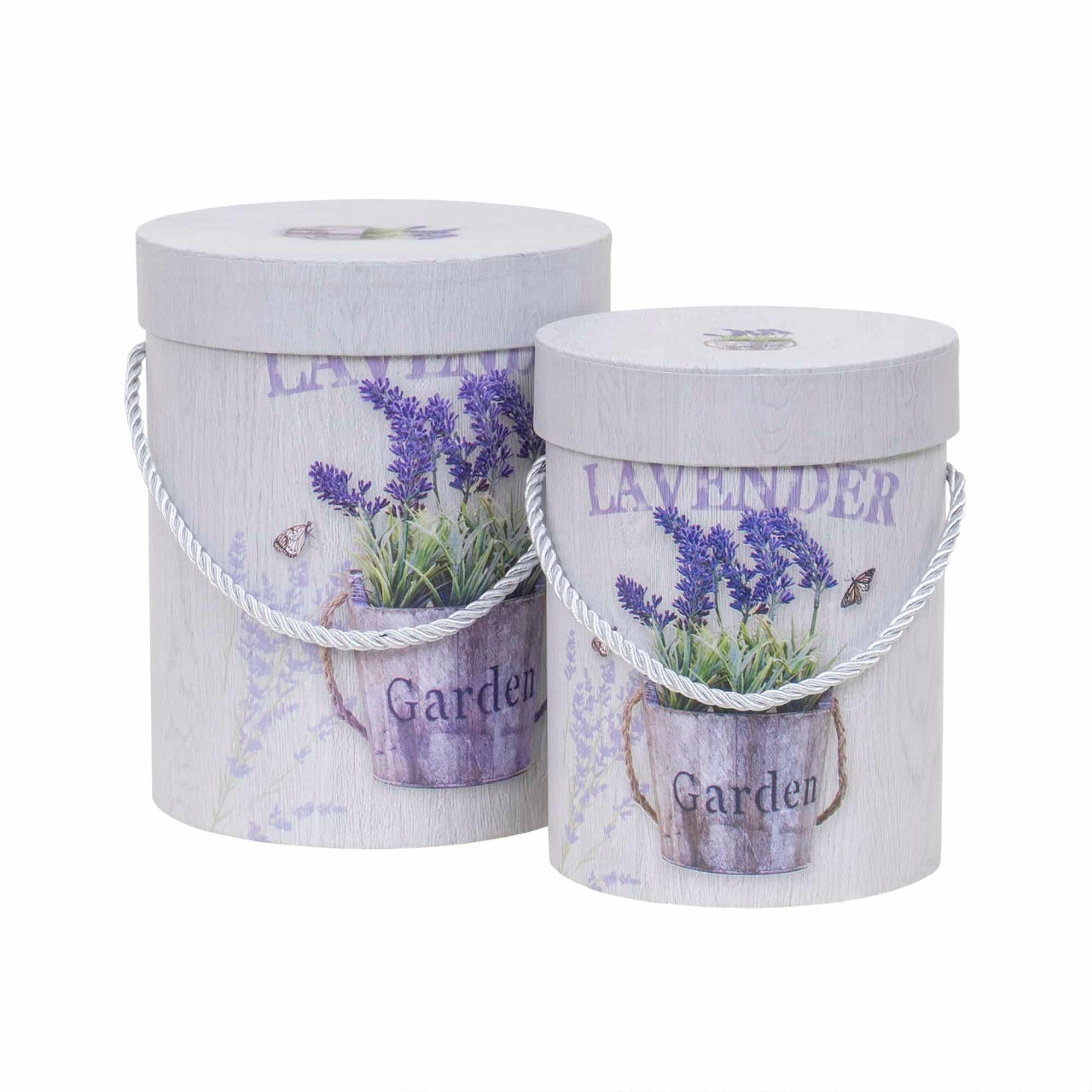 Set 2 cutii cilindrice cu model, diferite dimensiuni pentru decor si cadouri