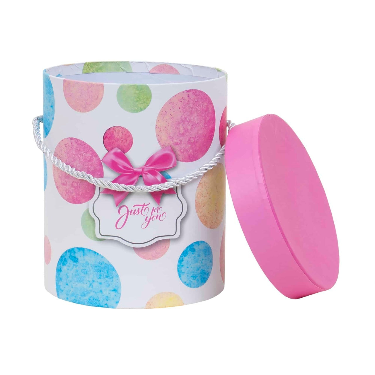 Set 2 cutii cilindrice cu model, dimensiuni 17.5x14.5 cm si 15.5x12 cm