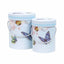 Set 2 cutii cilindrice cu model, inaltimi 17.5 cm si 15.5 cm, diametre 14.5 cm si 12 cm