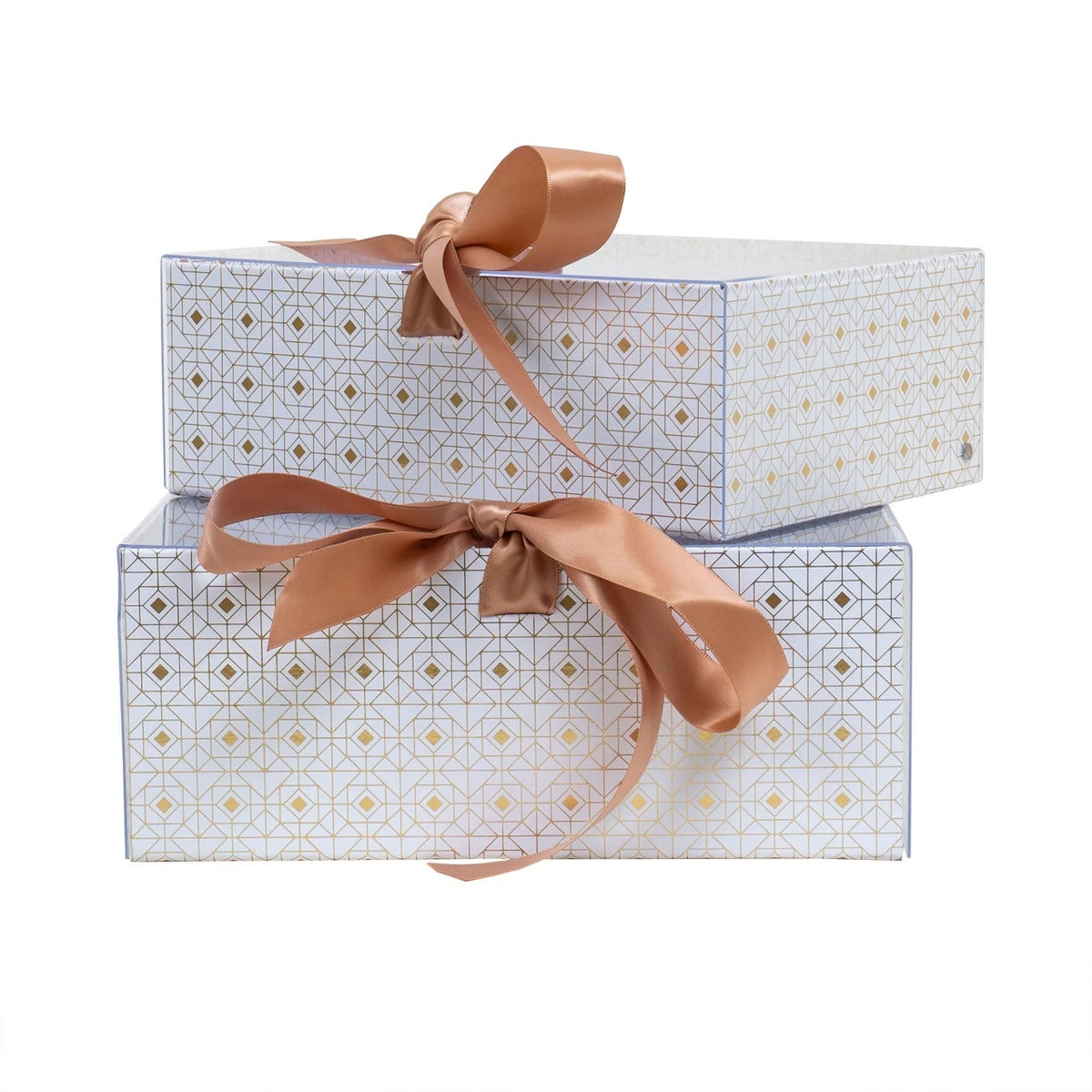 Set 2 cutii dreptunghiulare albe, dimensiuni diferite pentru decor si cadouri