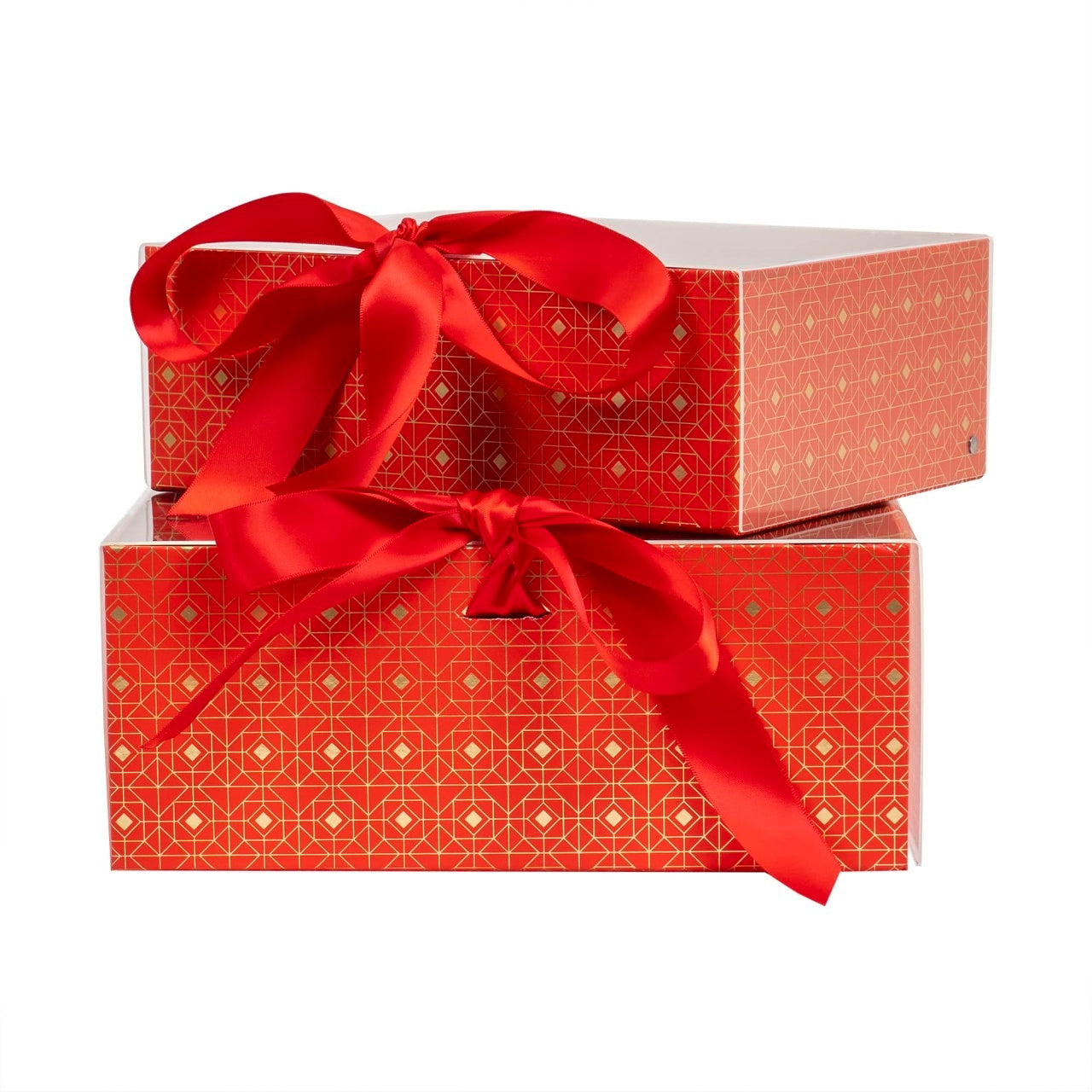 Set 2 cutii dreptunghiulare rosii, dimensiuni diferite pentru decor si cadouri