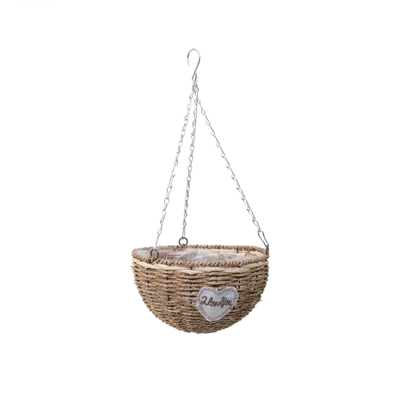 Set 2 ghivece suspendate din rachita, diametre 20cm si 25cm, cu lant