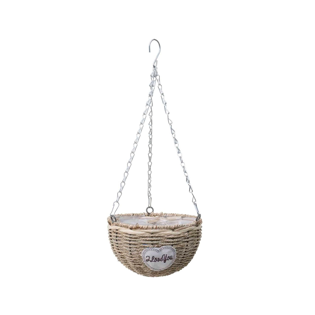 Set 2 ghivece suspendate din rachita, diametre 20cm si 25cm, cu lant