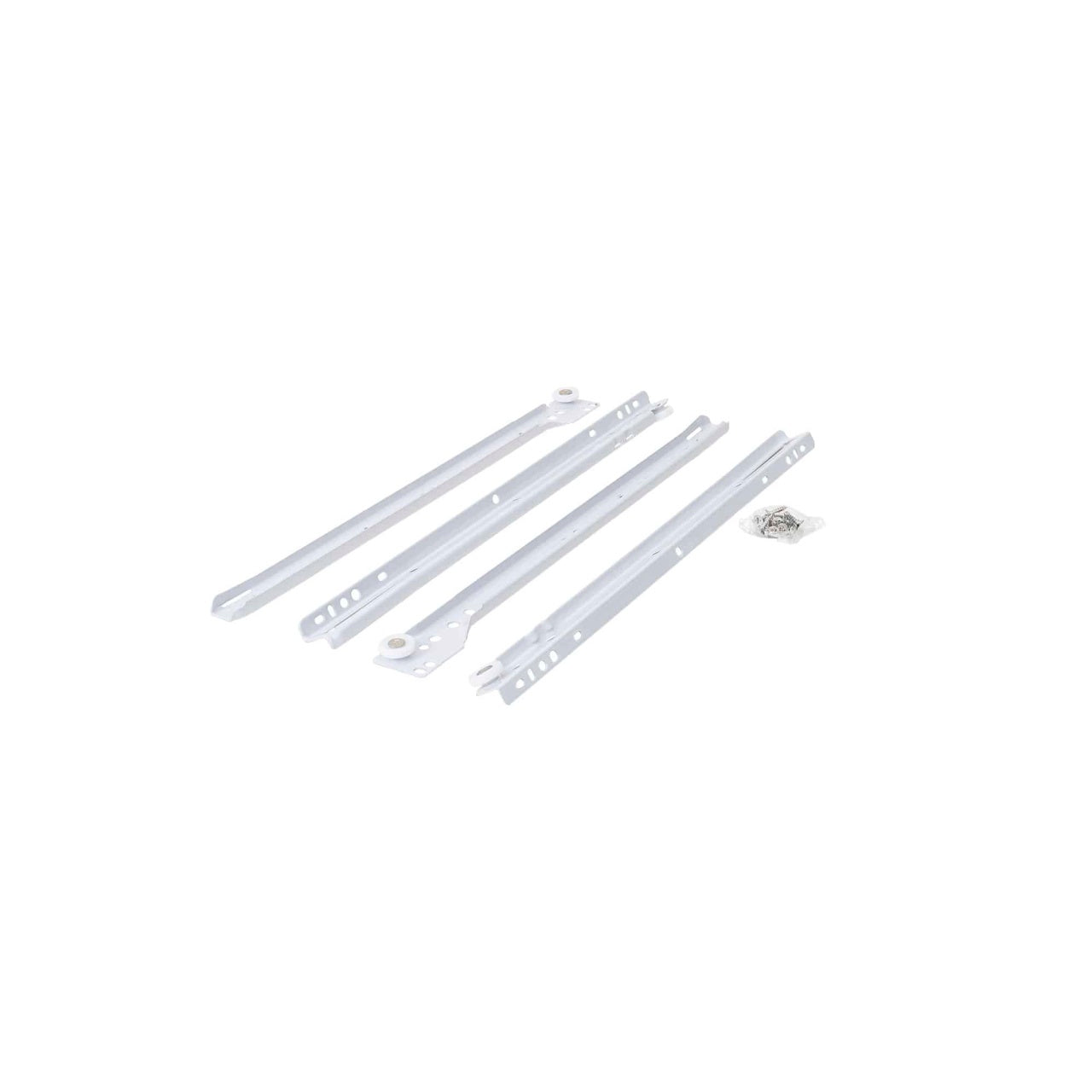 Set 2 glisiere pe role, lungime 350mm, culoare alb