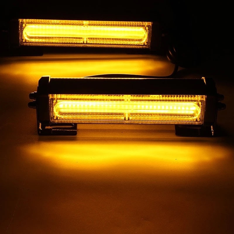 Set 2 lampi avertizare galbene 3 Led FOXMAG24, LED, 12-24V, 36W, stroboscoape 9 functii, grila sau plafon