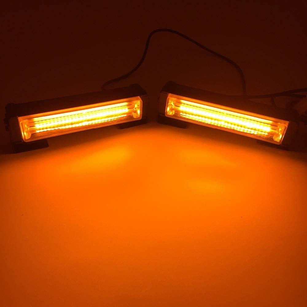 Set 2 lampi avertizare galbene 3 Led FOXMAG24, LED, 12-24V, 36W, stroboscoape 9 functii, grila sau plafon