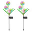 Set 2 Lampi Solare de Gradina, Papadie Decorativa, ABS & Otel Inoxidabil, Lumina Colorata/Calda, 70 cm