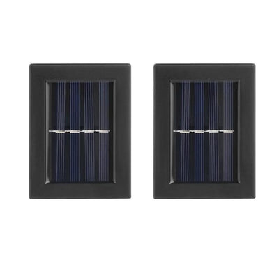 Set 2 lampi solare de perete, cu lumina calda, din ABS, rezistente la apa, cu senzor de lumina, negru