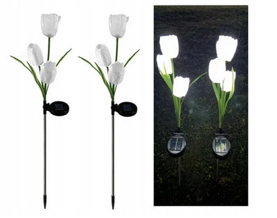 Set 2 lampi Solare Grădină Tip Lalea, 30 cm, 30 LM, Lumina Albă, Eco-Friendly
