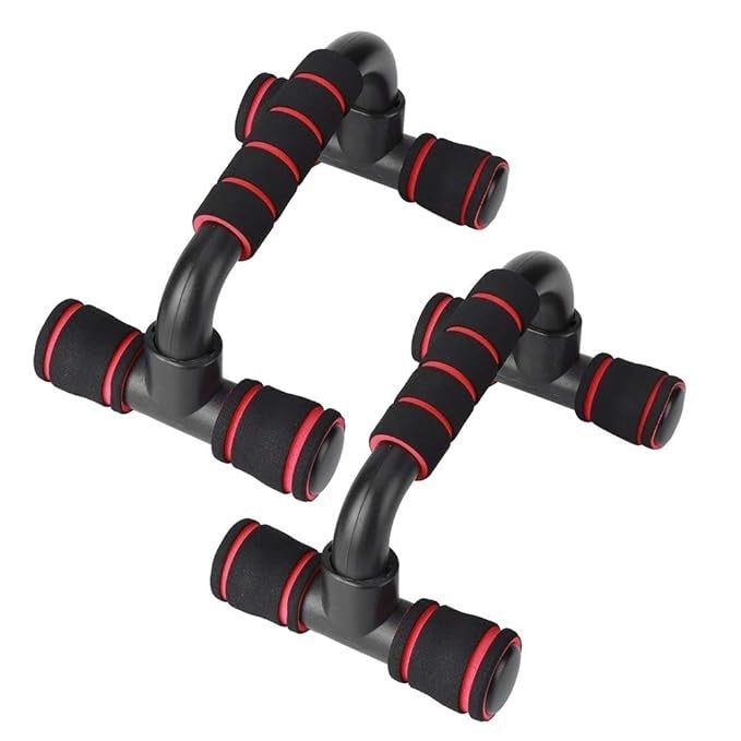 Set 2 manere pentru antrenament, din ABS, cu sistem antialunecare, portabile, pentru tonifierea bratelor si abdomenului, negru