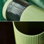 Set 2 pahare pentru periuta de dinti, dimensiuni 20 x 6 cm, 1 x alb / 1 x verde, din material plastic, compact si usor de transportat, alb/verde
