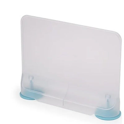 Set 2 rafturi organizator pentru frigider, din plastic rezistent, cu ventuze de prindere din silicon, dimensiuni 20x15x5 cm, transparent