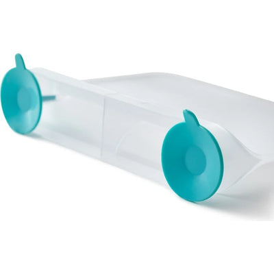 Set 2 rafturi organizator pentru frigider, din plastic rezistent, cu ventuze de prindere din silicon, dimensiuni 20x15x5 cm, transparent