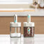 Set 2 recipiente condimente, din sticla, lingura reglabila, capac etans, capacitate 250ml, gri
