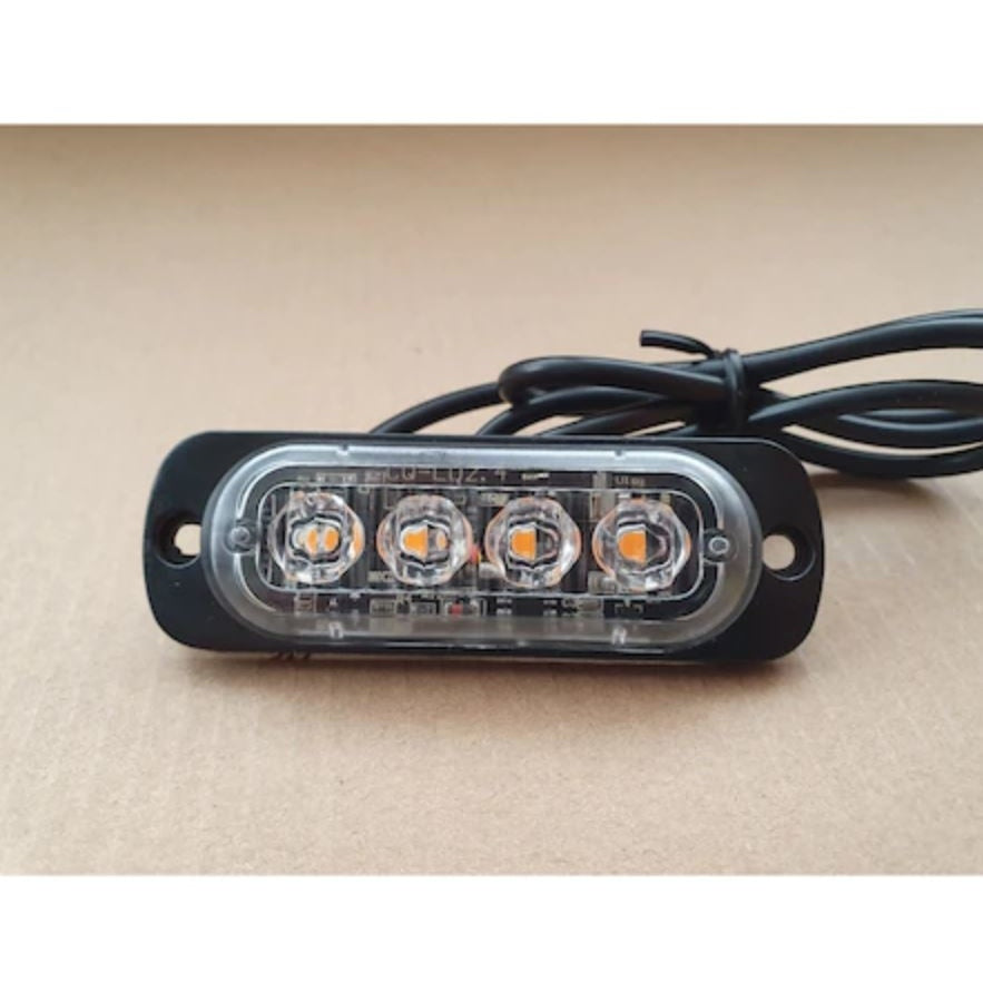 Set 2 Stroboscoape 4 LED-uri, lumini de avertizare galbene pentru Jeep, Off Road, ATV, FOXMAG24