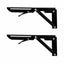 Set 2 suporti pliabili metalici pentru raft, 250mm, culoare negru