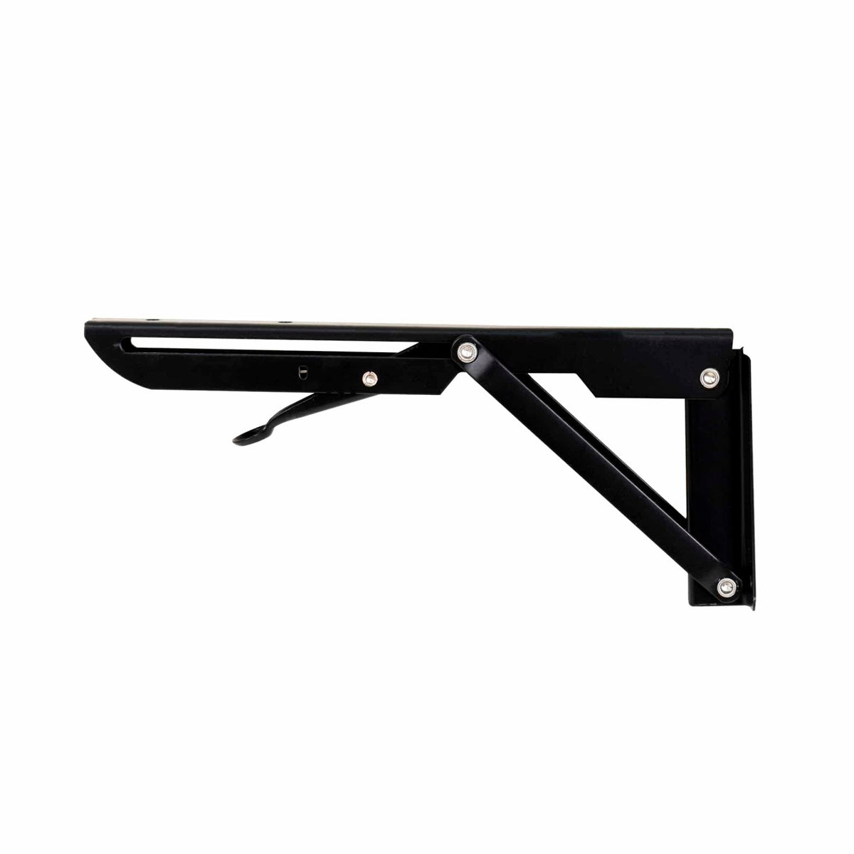 Set 2 suporti pliabili metalici pentru raft, 250mm, culoare negru