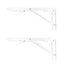 Set 2 suporti pliabili metalici pentru raft 300mm alb