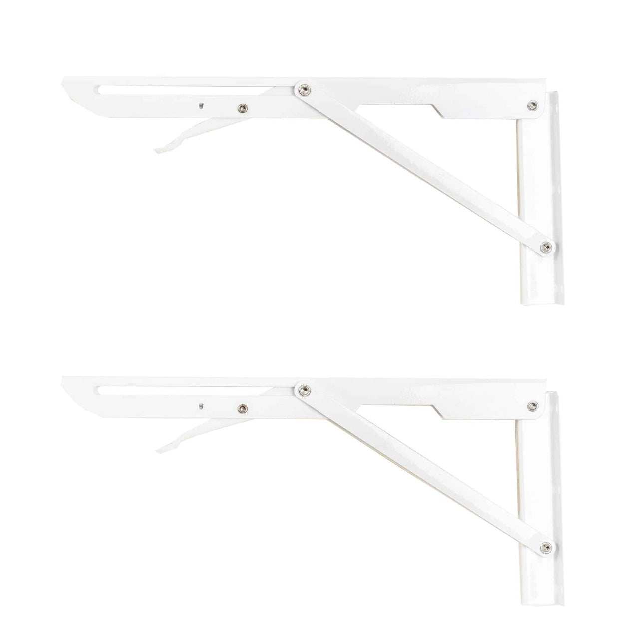 Set 2 suporti pliabili metalici pentru raft 300mm alb