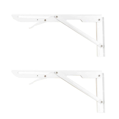 Set 2 suporti pliabili metalici pentru raft 300mm alb