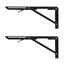 Set 2 suporti pliabili metalici pentru raft, lungime 400mm, culoare negru