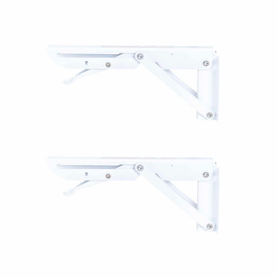 Set 2 suporti pliabili pentru raft, lungime 200mm, culoare alb