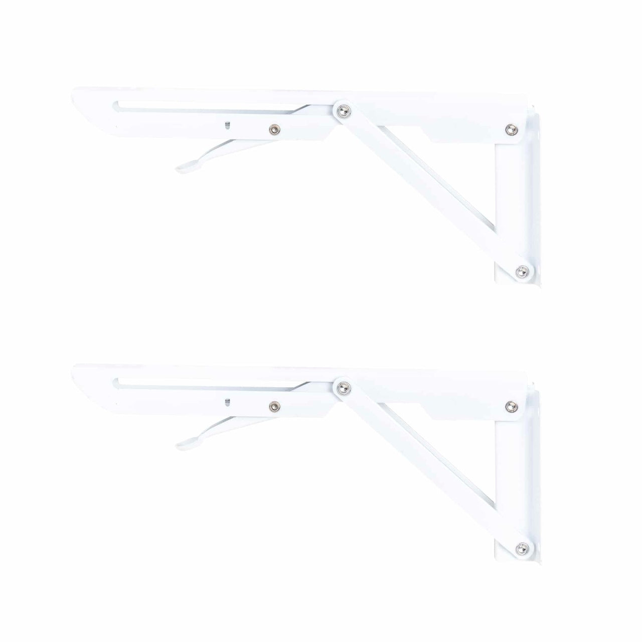 Set 2 suporti pliabili pentru raft, lungime 250mm, alb