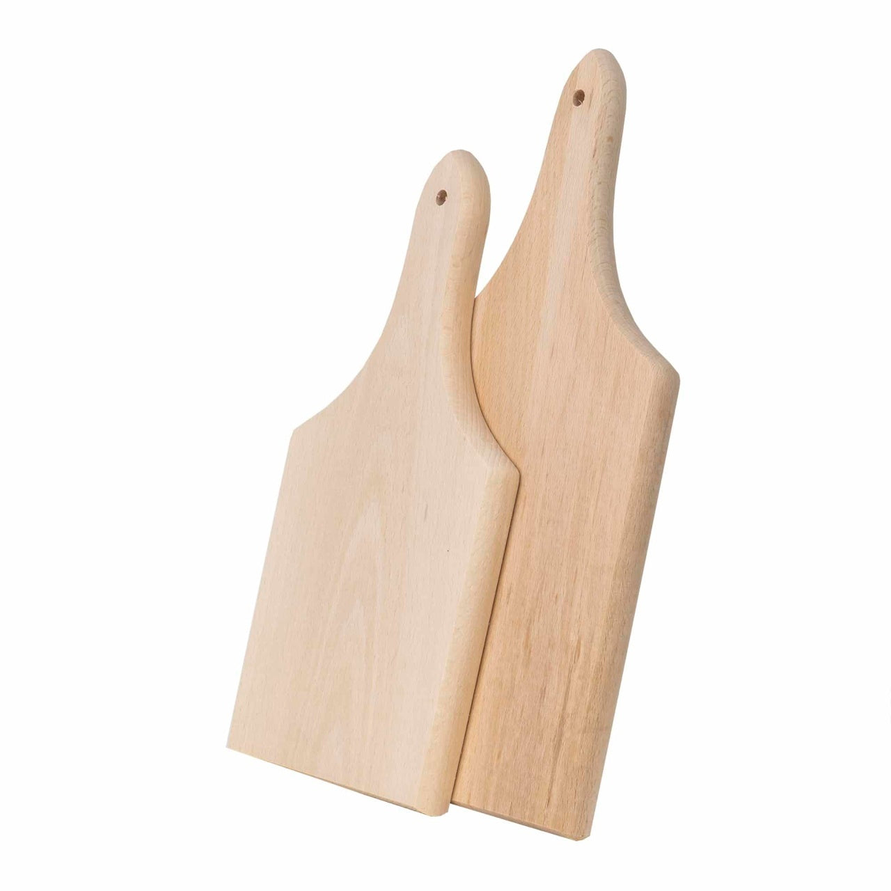 Set 2 tocatoare din lemn de fag cu maner, grosime 20mm, dimensiuni mari si mici