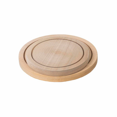 Set 2 tocatoare rotunde din lemn de fag, grosime 2 cm, diametre 24.5cm si 19cm