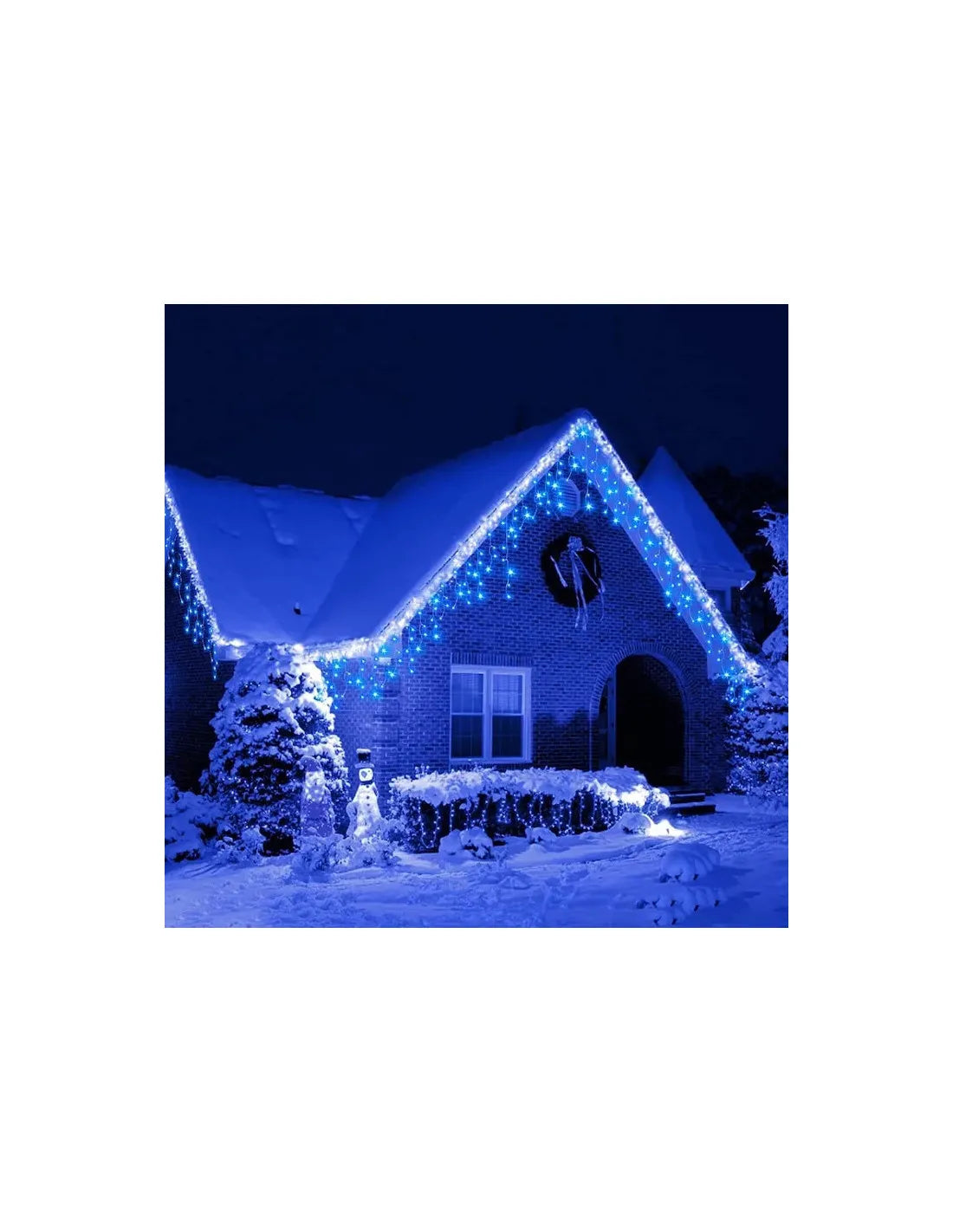 Instalație LED tip țurțuri, 500 LED-uri, 20 m, albastră – imagine 3