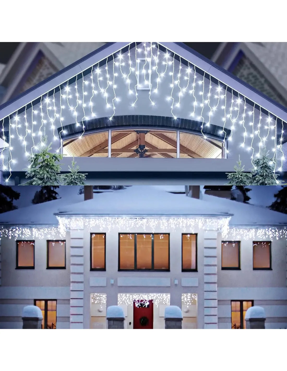 Instalație LED tip țurțuri, 2000 LED-uri, 100 m, alb rece – imagine 2