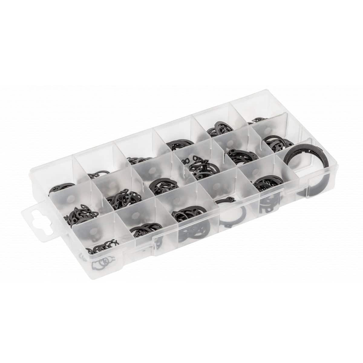 Set 225 bucati inele elastice interioare si exterioare din otel, 18 dimensiuni