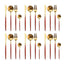 Set 24 de tacamuri, din otel inoxidabil, potrivit pentru 6 persoane, design modern, rosu/auriu