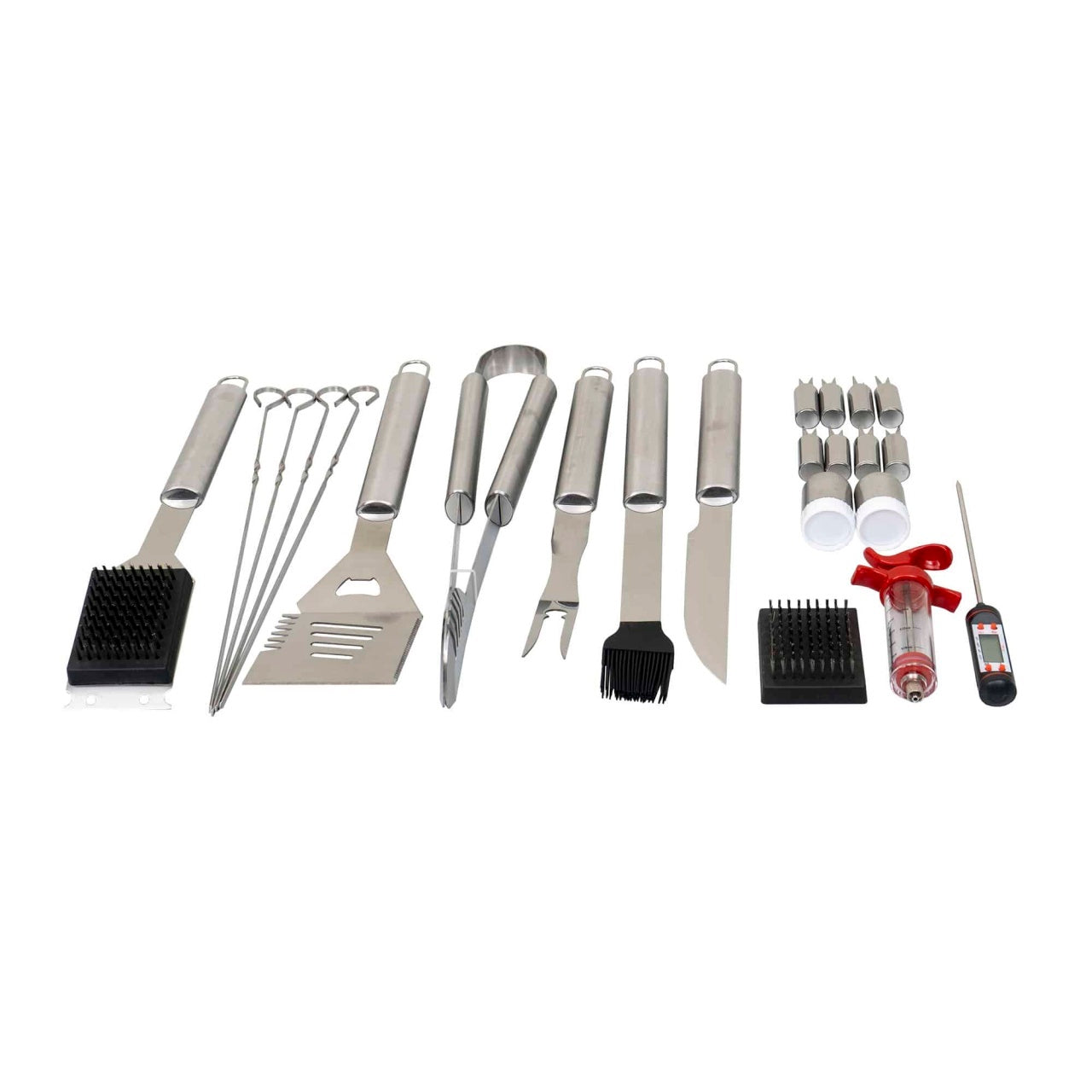 Set 24 piese pentru gratar din inox cu borseta depozitare