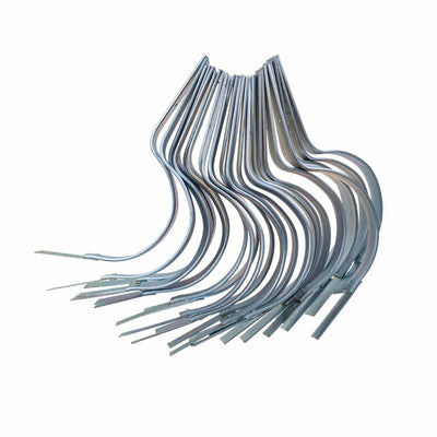 Set 25 carlige metalice zincate pentru jgheab, diametru 150mm