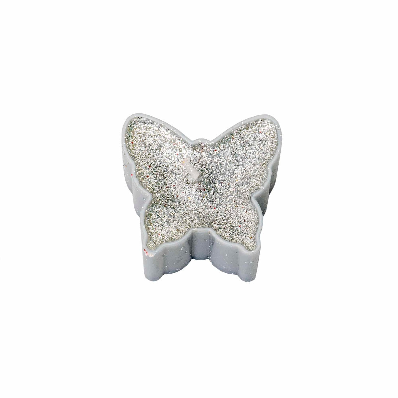 Set 25 lumanari decorative argintii, forma fluture, 4x3.7x1.7 cm