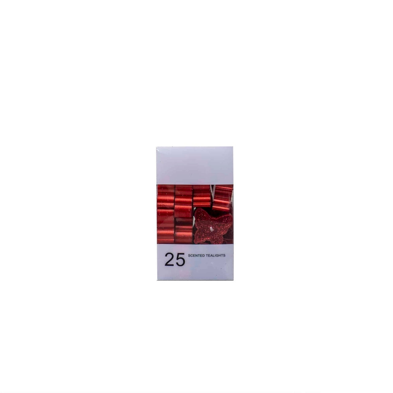 Set 25 lumanari decorative fluture rosu, dimensiuni 4x3.7x1.7 cm