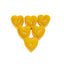 Set 25 lumanari decorative galbene, forma inimoara, 4x4x1.7 cm