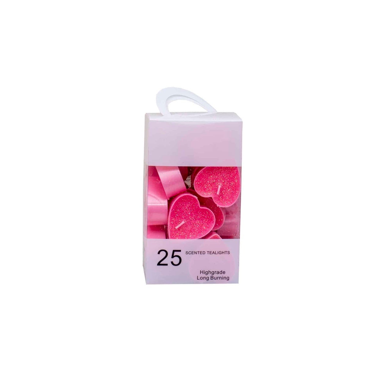 Set 25 lumanari decorative inimoare roz, 4x4x1.7 cm